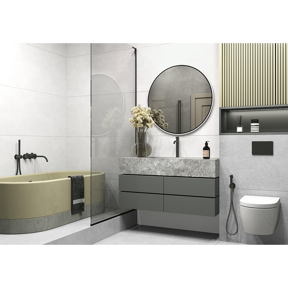 Изображение товара Керамогранит матовый Alma Ceramica Beton PRO 600x1200 белый для стен и пола