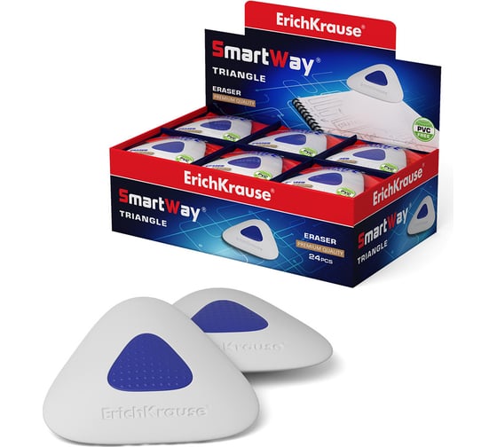 Изображение товара Ластик ErichKrause SmartWay Triangle с пластиковым держателем 45551