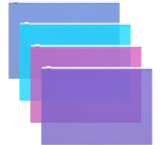 Изображение товара Пластиковый zip-пакет ErichKrause Fizzy Vivid, A4, ассорти 47069
