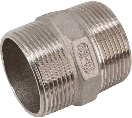 Изображение товара Ниппель резьбовой NEWKEY нержавеющая сталь AISI304 DN40 (1_1/2), (CF8), PN16 NK-NM40/4