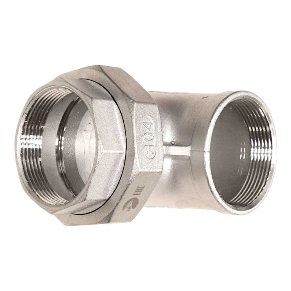 Изображение товара Угловая американка NEWKEY AISI304 DN50 2-2 с PTFE уплотнителями Изображение товара Угловая американка NEWKEY AISI304 DN50 2-2 с PTFE уплотнителями