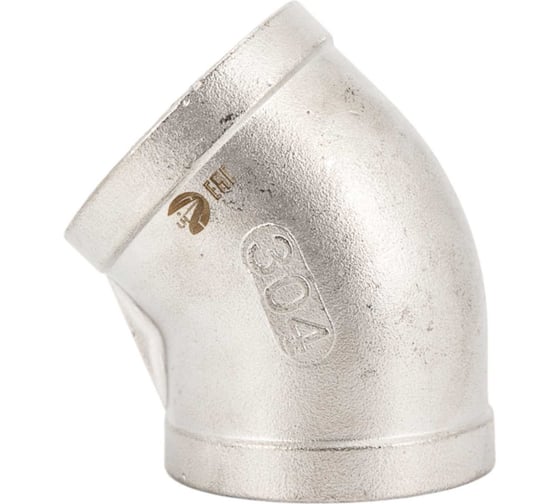 Изображение товара Отвод резьбовой NEWKEY вр/вр 45, нержавеющая сталь AISI304 DN80 (3), (CF8), PN16 NK-FEDD45_80/4