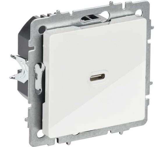 Изображение товара Розетка IEK BRITE USB C, 65Вт, высокоскоростная зарядка, белый РЮ12-1-БрБ BR-U13-065-K01