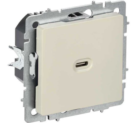 Изображение товара Розетка IEK BRITE USB C, 65Вт, высокоскоростная зарядка, бежевый РЮ12-1-БрКр BR-U13-065-K10