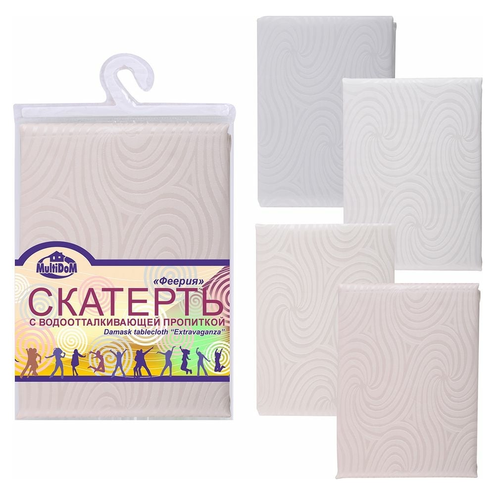 Изображение товара Скатерть МУЛЬТИДОМ Феерия полиэстер овал 147х228 см 4 цвета для повседневной и праздничной сервиров