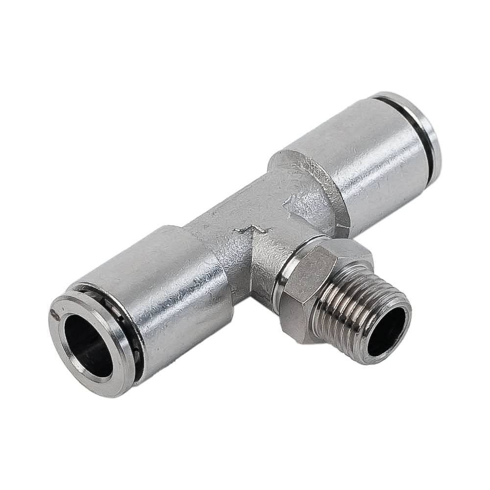 Изображение товара Фитинг латунный NBPT NPBT 10-M14х1.5 мм, никелированный тройник