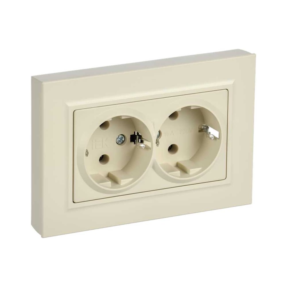 Изображение товара Беспроводная двойная розетка IEK BRITE с заземлением 16А внутреннего монтажа