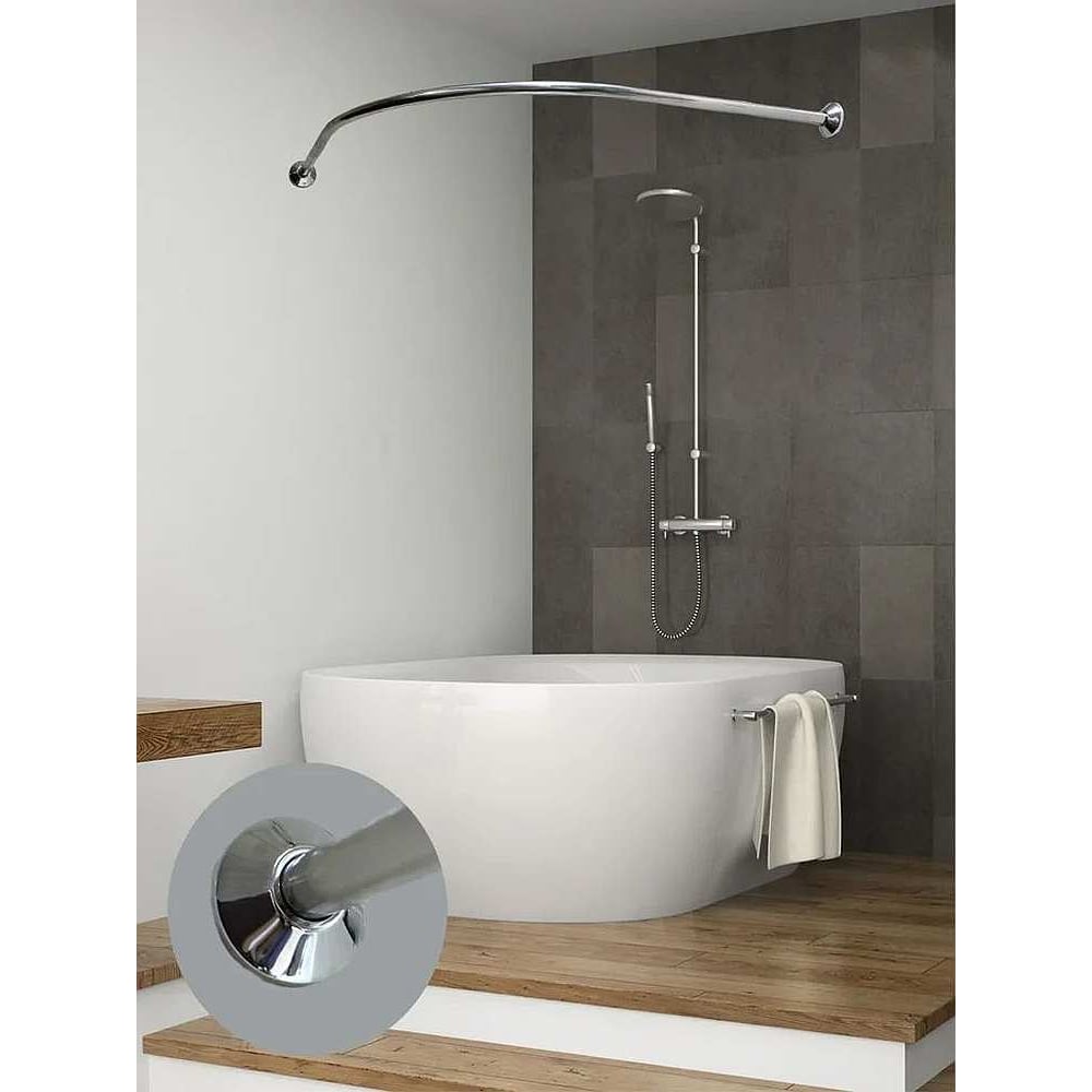 Изображение товара Карниз для ванной угловой GoGo 160х160 усиленный полукруг Дуга C0160