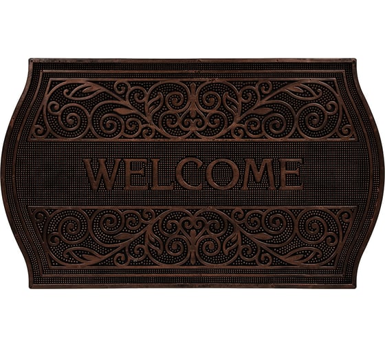Изображение товара Придверный коврик VORTEX Welcome 45x75 см, медь, ажурный 24336