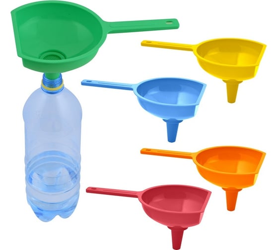 Изображение товара Воронка МУЛЬТИДОМ с ситечком 5 цветов 13х11 см, ручка 10 см МГ76-60