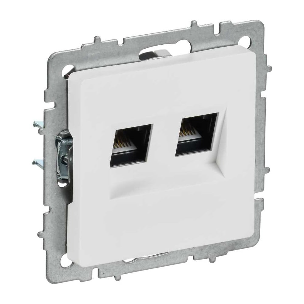 Изображение товара Розетка компьютерная двойная IEK BRITE RJ45 категория 5E арктический белый