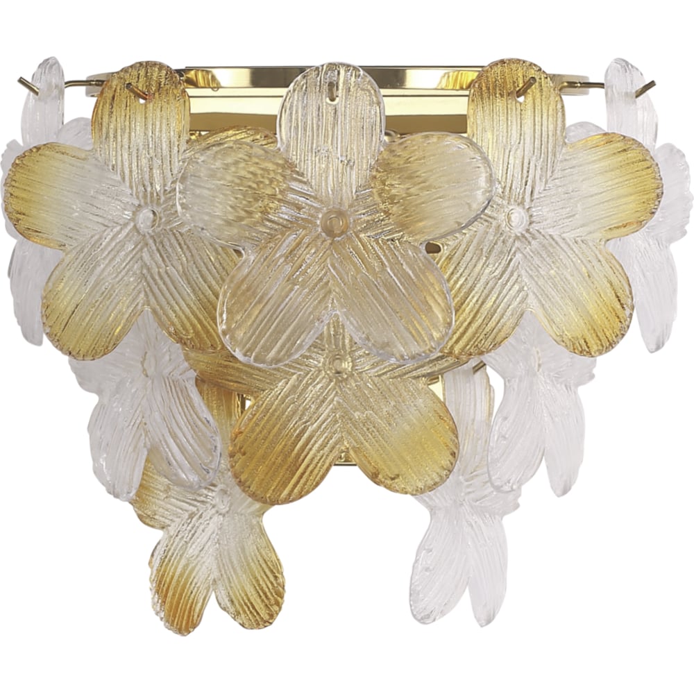 Изображение товара Настенный светильник со стеклянным плафоном и элементами флористики