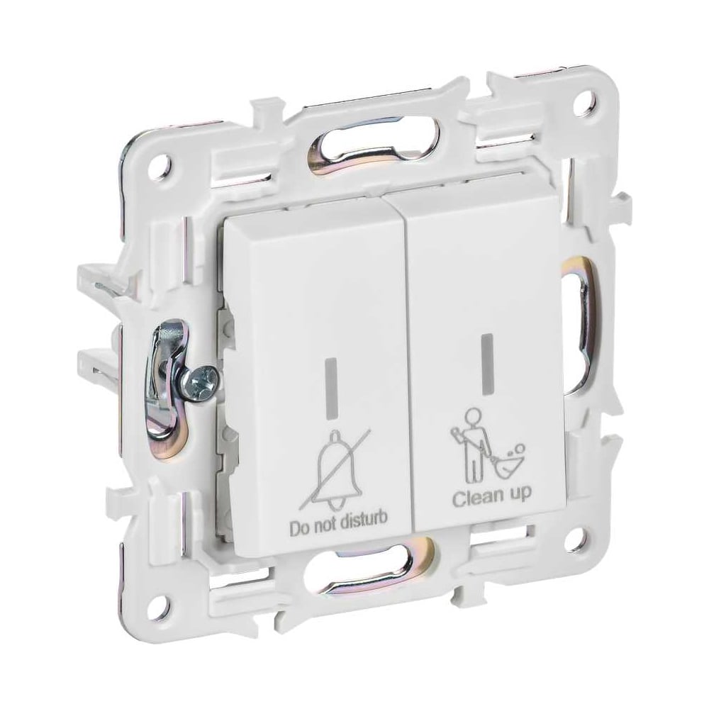 Изображение товара Выключатель 2-клавишный IEK BRITE SK-V16W с индикацией арктический белый