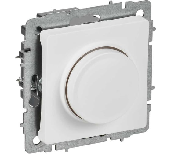 Изображение товара Светорегулятор поворотно-нажимной IEK BRITE 600Вт, арктический белый СС10-1-0-БрАБ BR-D20-0600-K91