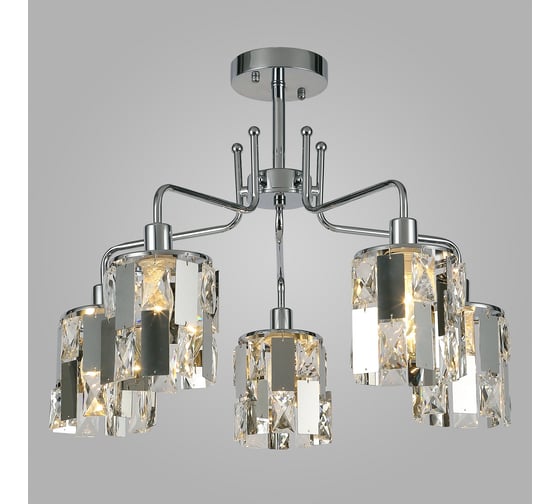Изображение товара Потолочный светильник Eurosvet 10101 5 хром/прозрачный хрусталь Strotskis a044067