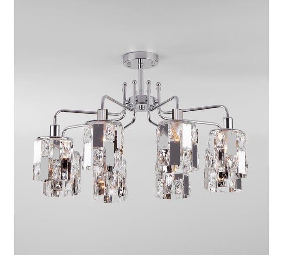 Изображение товара Потолочный светильник Eurosvet 10101 8 хром/прозрачный хрусталь Strotskis a044069