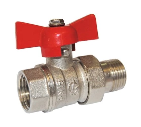 Изображение товара Кран шаровой ГАЛЛОП со сгоном 1/2'' бабочка 11б27п1 Стандарт 232 никель PN 40 533188