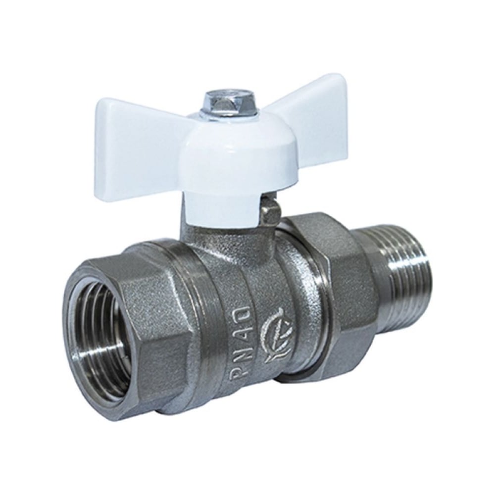 Изображение товара Кран шаровой ГАЛЛОП со сгоном 1/2'' бабочка белый 551995