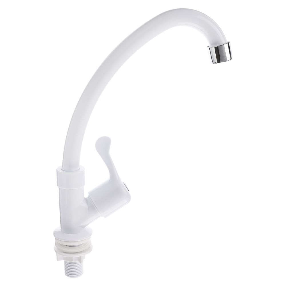 Изображение товара Кран для холодной воды Союз однорычажный пластик белый 554-110