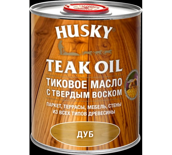 Изображение товара Тиковое масло с твердым воском HUSKY Дуб 0.9л 34308