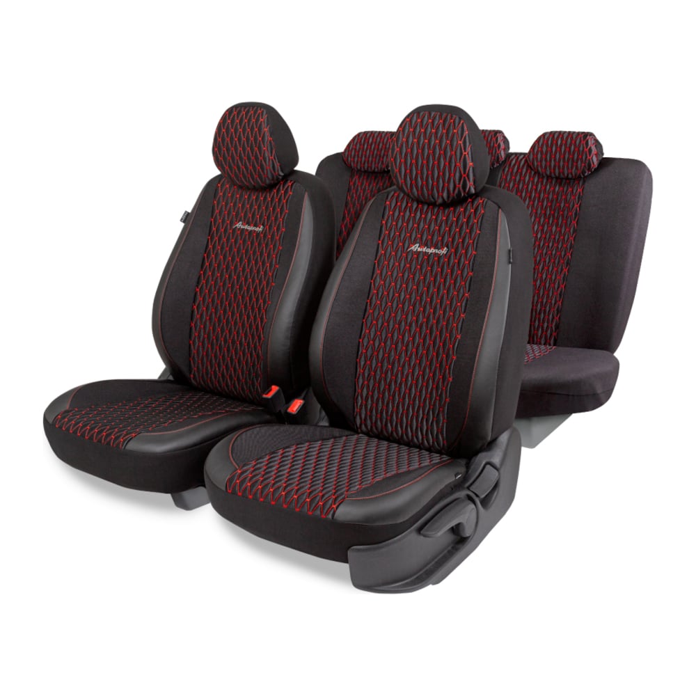 Изображение товара Авточехлы AUTOPROFI серия Premium Black Ice из экокожи и льна 11 предметов