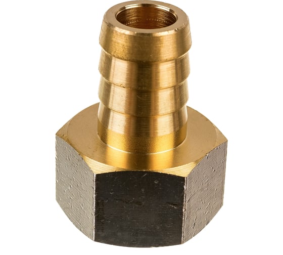 Изображение товара Штуцер (внутренняя резьба 1/2" - елочка 14 мм; латунь никелированная) SANTRADE 1439