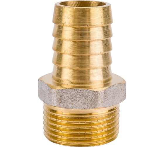 Изображение товара Штуцер (внешняя резьба 3/4" - елочка 20 мм; латунь никелированная) SANTRADE 1432