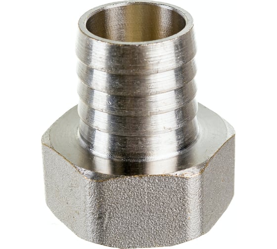 Изображение товара Штуцер (внутренняя резьба 1" - елочка 25 мм; латунь никелированная) SANTRADE 1443