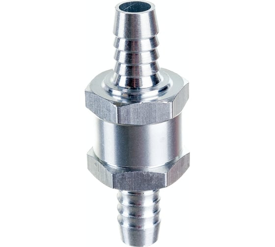 Изображение товара Штуцер соединительный 10х10 мм с обратным клапаном латунь никелированная SANTRADE 0495