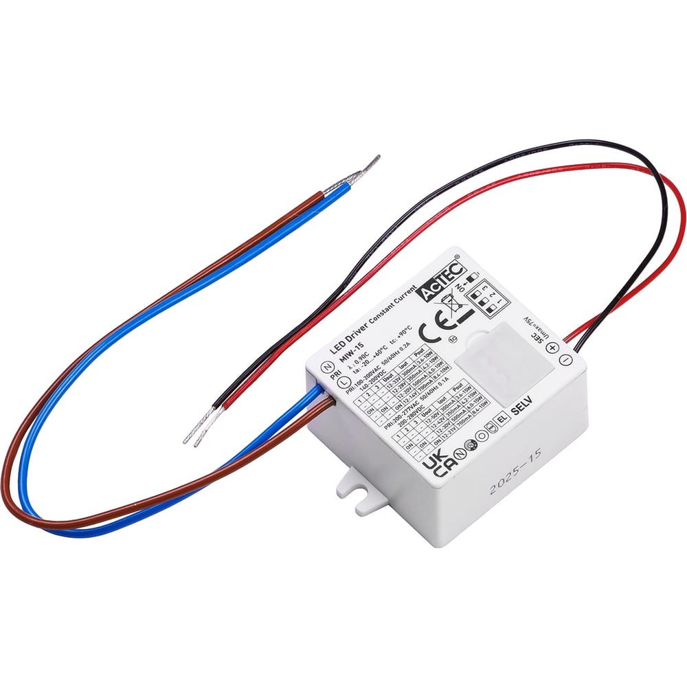 Изображение товара Блок питания AcTEC MIW-15 15Вт IP20 для светодиодов и панелей