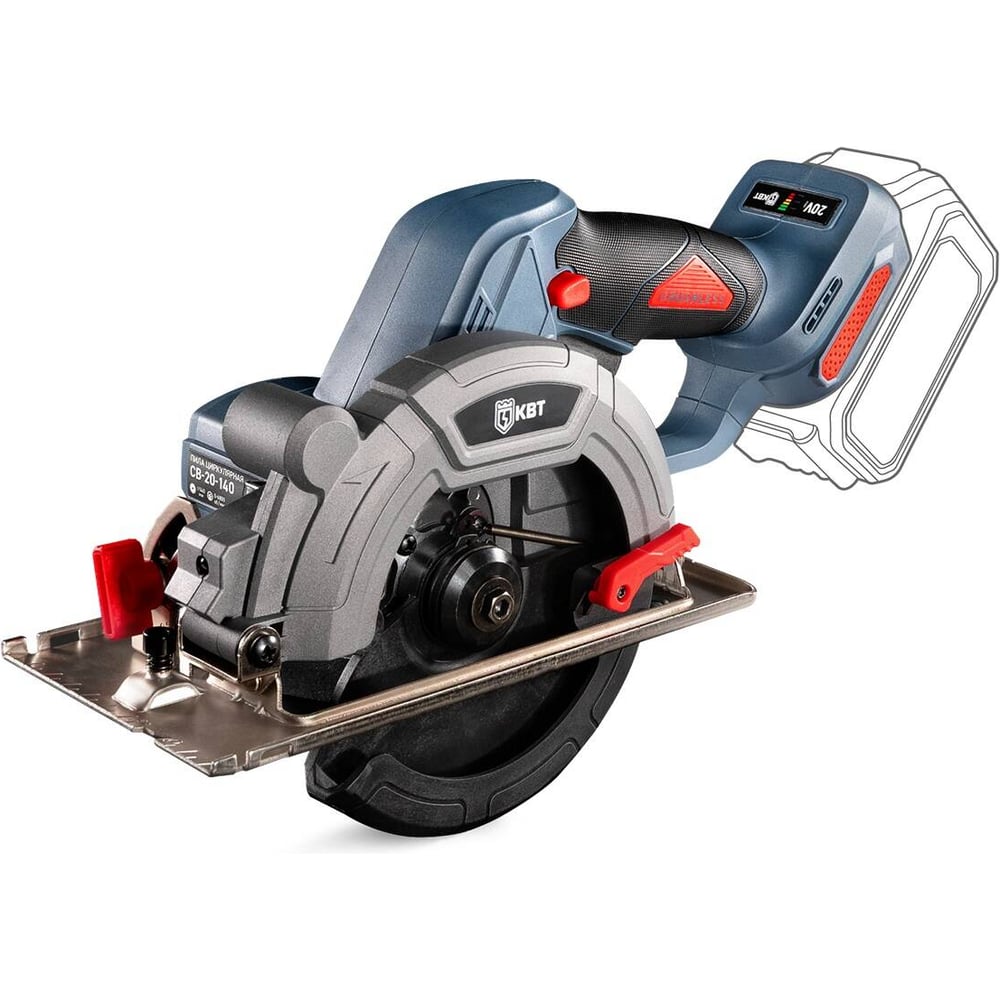 Изображение товара Циркулярная аккумуляторная пила CB-20-140 серия ПРОФИ КВТ 140 мм бесщеточная