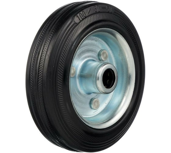 Изображение товара Колесо (100 мм; 70 кг; под ось 12 мм; резина/металл) Стелла-Техник 4000-100