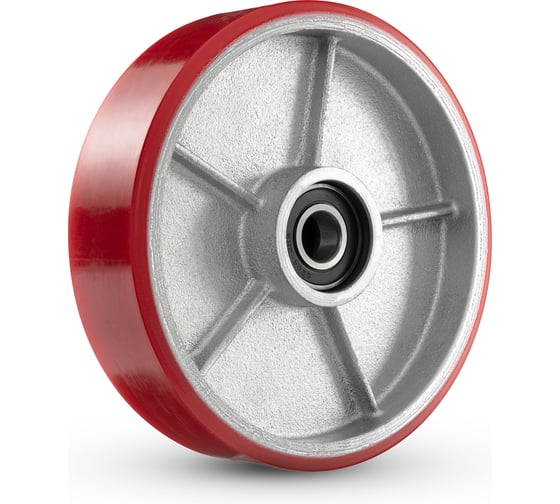 Изображение товара Колесо под гидроузел (200 мм; 400 кг; полиуретан/чугун; под ось 20 мм) Стелла-Техник 200P