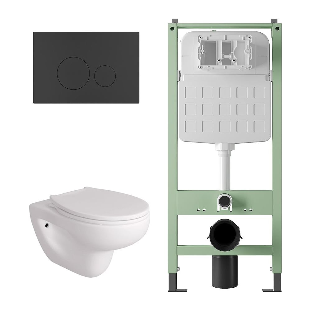 Изображение товара Комплект унитаза с панелью смыва SITEMA Alentori, безободковый, белый