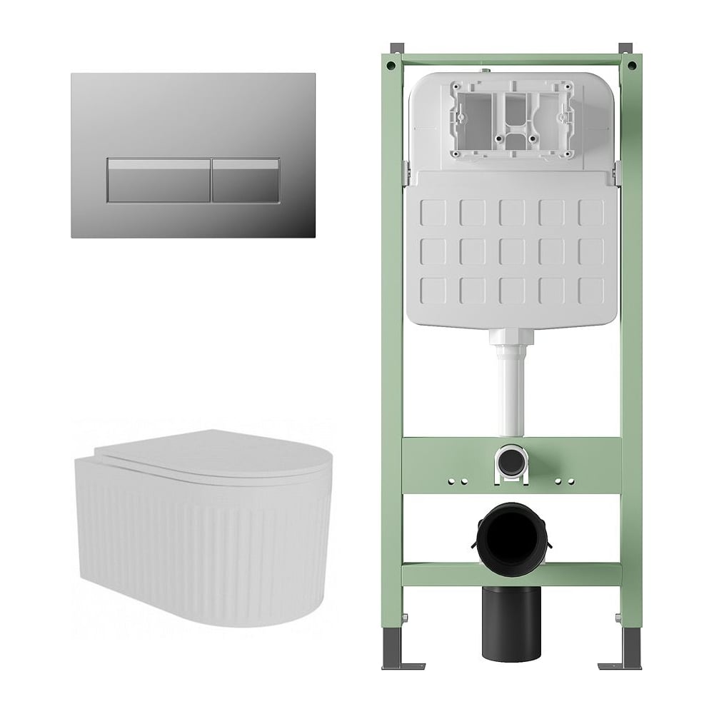 Изображение товара Комплект инсталляции SITEMA с унитазом из санфарфора и сиденьем с микролифтом