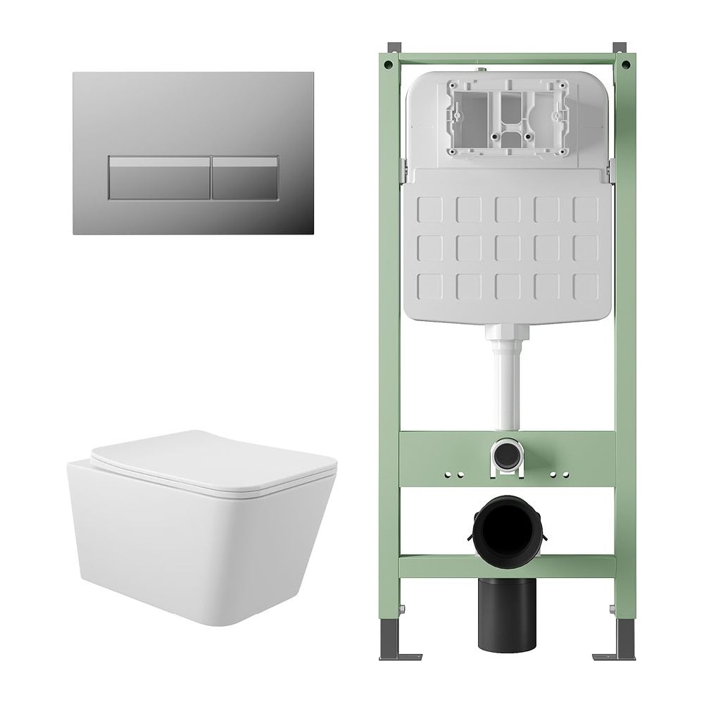 Изображение товара Комплект унитаз с инсталляцией SITEMA и панель смыва Alentori