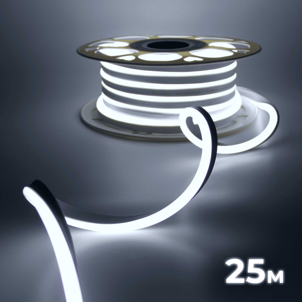 Изображение товара Гибкая светодиодная неоновая лента Baulamp 25м IP67 холодный белый