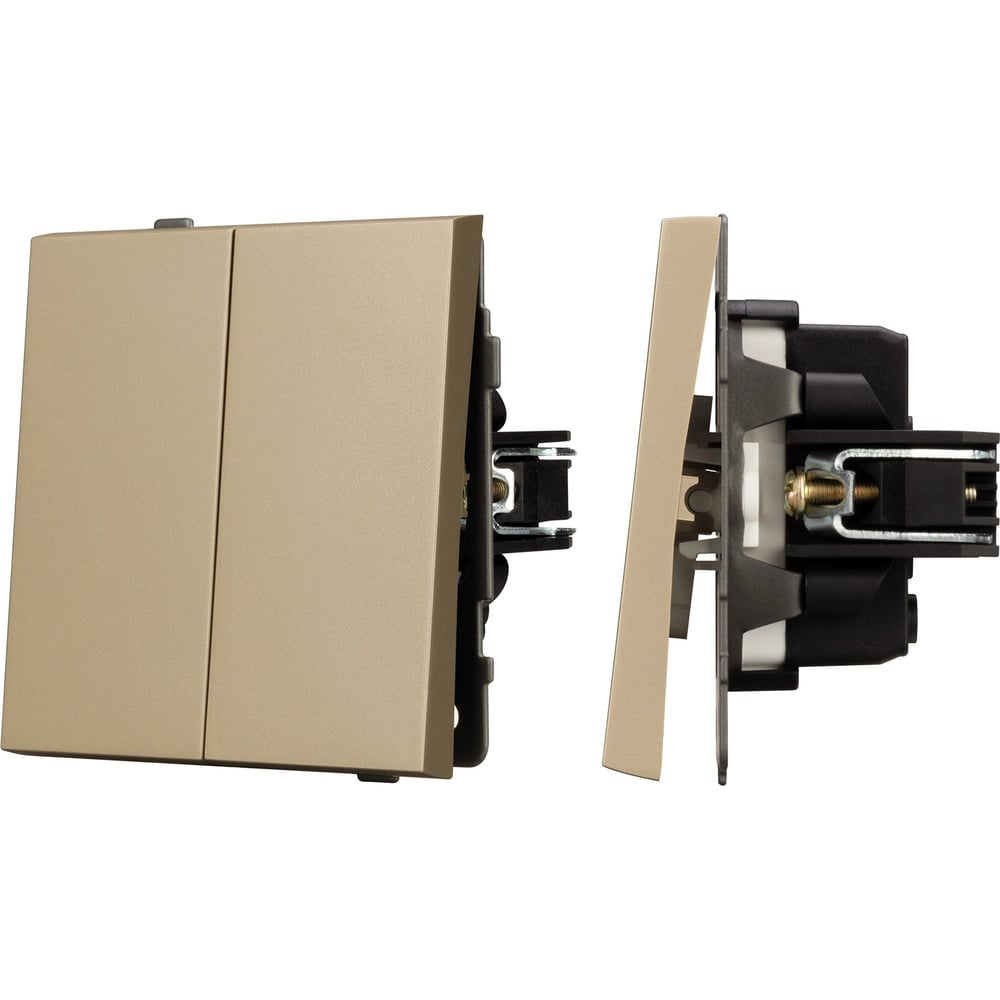 Изображение товара Механизм выключателя управления шторами Arlight SWT-TENDO-MKR2-SFPL-GD 2-клавишный, IP20