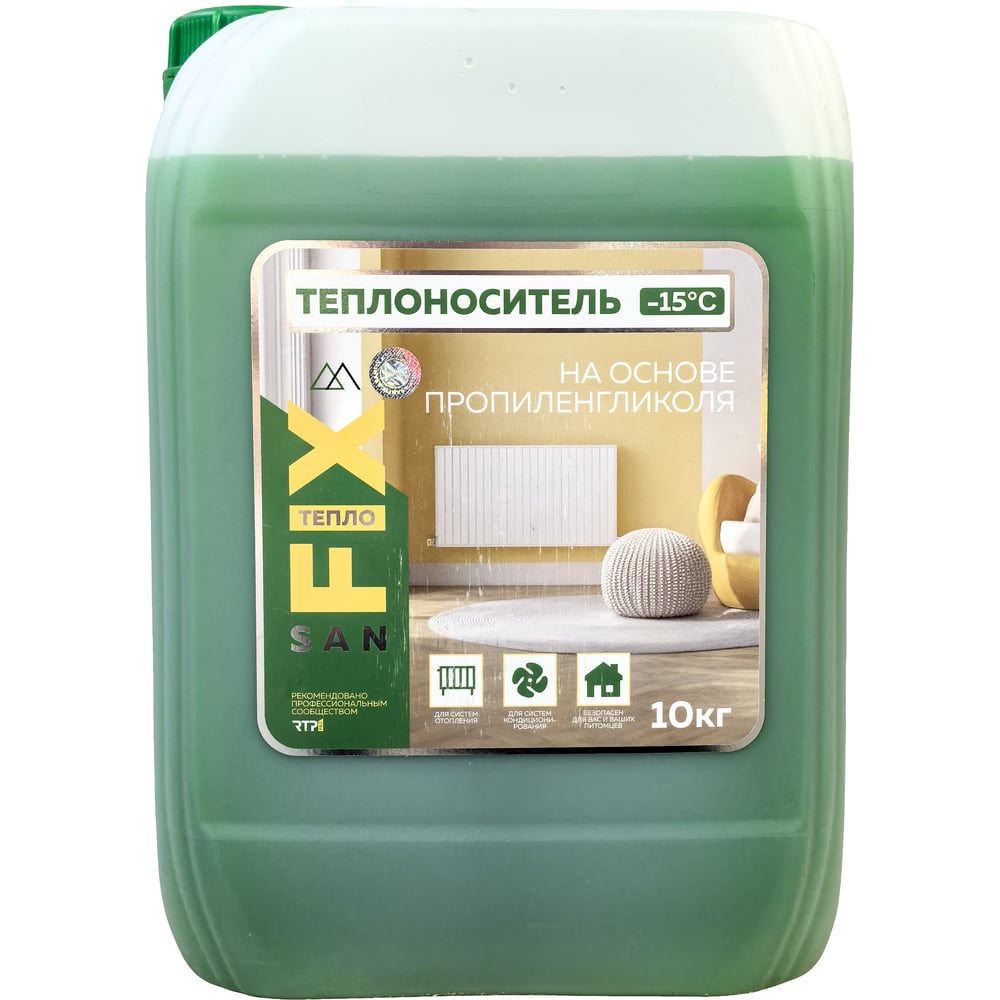 Изображение товара Теплоноситель SANFIX -15 пропиленгликоль с карбоксилатными присадками 10 кг