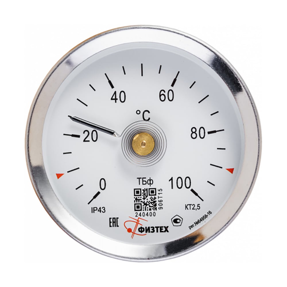 Изображение товара Накладной термометр ПО Физтех АО ТБф-120Н 0-100°C осевое соединение
