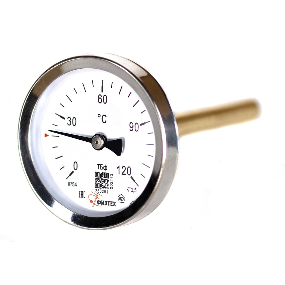 Изображение товара Биметаллический термометр ПО Физтех АО ТБф-120 0-120°C IP54 G1/2