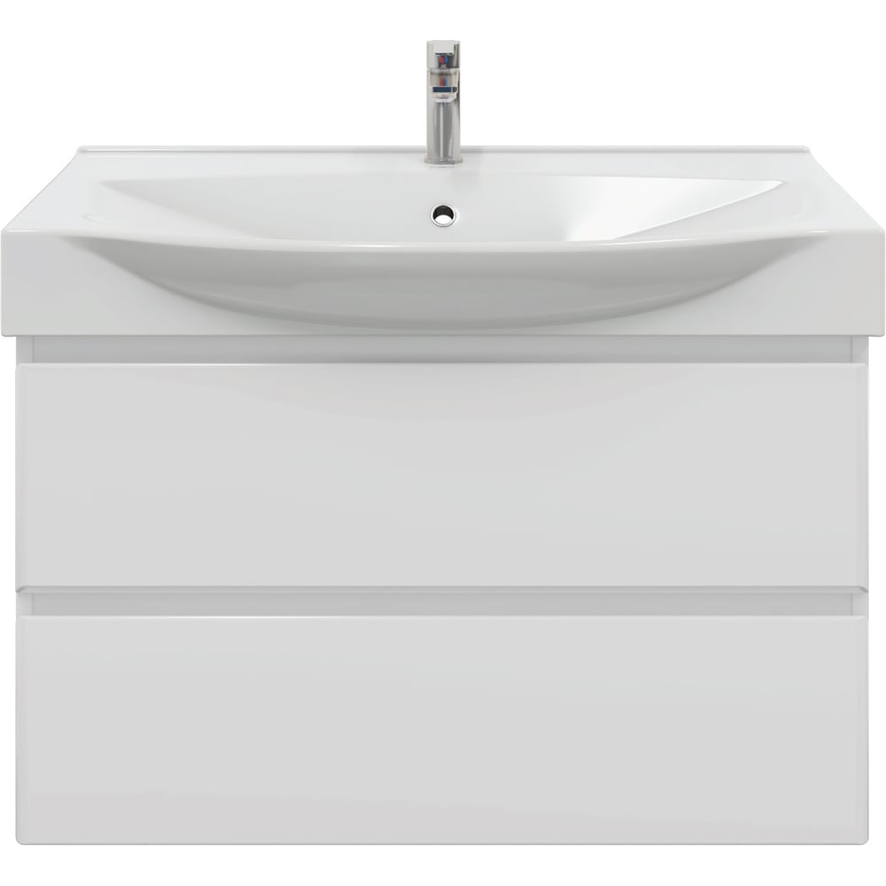 Изображение товара Тумба с раковиной RUVANN TVILS 85 + Элвис 85 современный стиль белый санфаянс