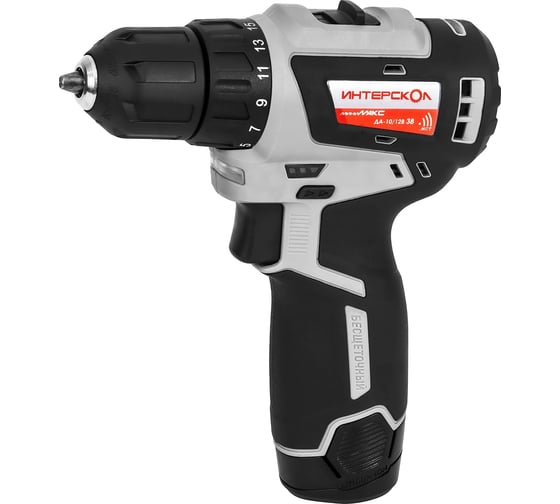 Изображение товара Бесщеточная аккум. дрель-шуруповерт Интерскол ДА-10/12В Li-ion (МультиБОКС 100, 2 аккум., 2,5Ач, З  З 757.2.2.46