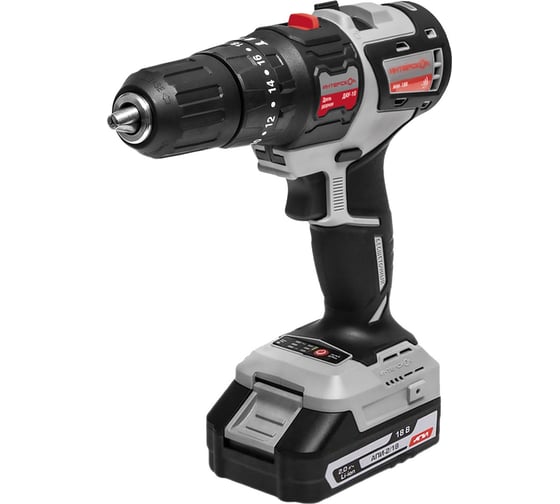 Изображение товара Бесщеточная аккум. ударная дрель-шуруп. Интерскол ДАУ-10/18В 44 (МБ100, 2 АКБ 2 А/ч, ЗУ) 755.2.2.47