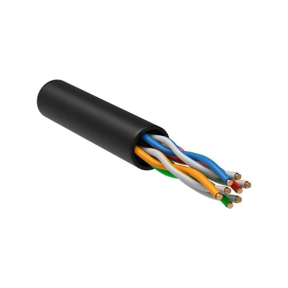 Изображение товара Кабель витая пара ELITRON U/UTP кат 5E 4х2х24AWG outdoor 200м черный