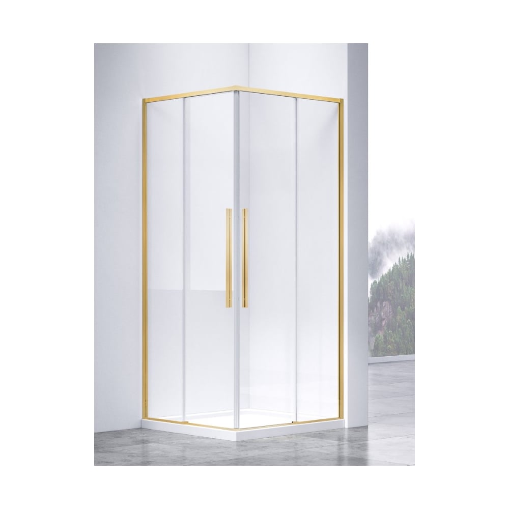 Изображение товара Душевой уголок VINCEA Slim-N 1000x900 брашированное золото стекло прозрачное