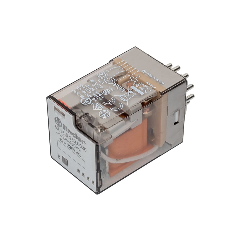 Изображение товара Универсальное реле Finder 3 перекидных контакта 10А для автоматизации 601382300020