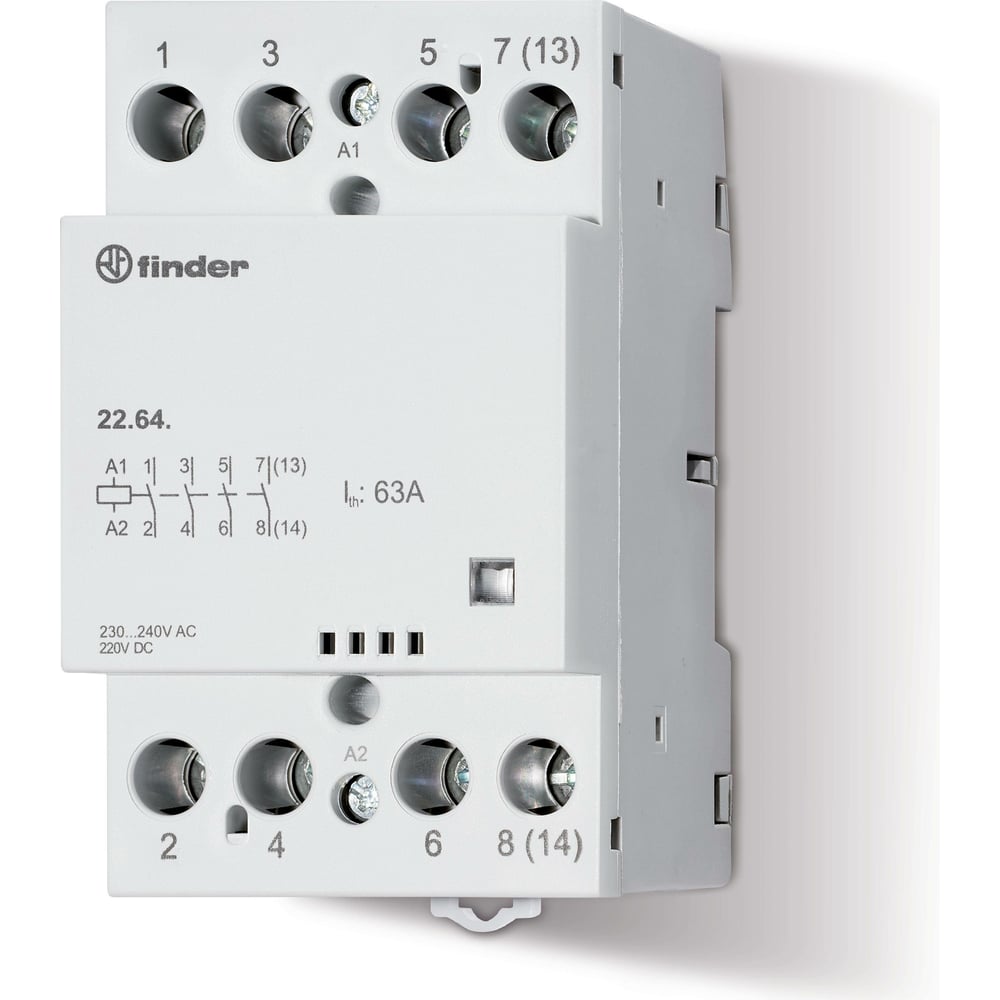 Изображение товара Модульный контактор Finder 2но+2нз до 63А управление 120 В AC/DC