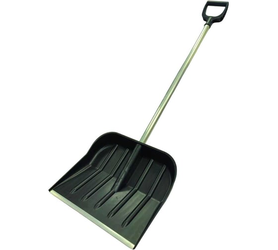 Изображение товара Лопата пластмассовая с алюминиевой планкой ООО ПК Тандем-АГРО Добрыня №3, 460x400мм., тулейка d=32мм, с алюминиевым черенком 1000мм и V ручкой 4670016437334