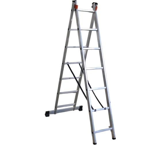 Изображение товара Алюминиевая двухсекционная лестница ООО РИЗ 2х7 LAD2X7